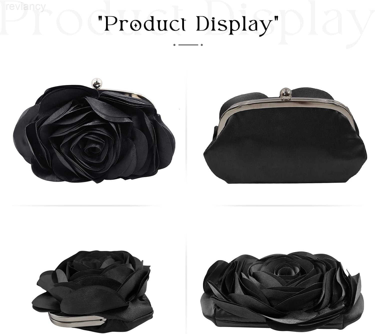 Clutch Purse for Women Elegant Rose Petal Evening Bag with Detachable Chain for Wedding Gala PromW250908