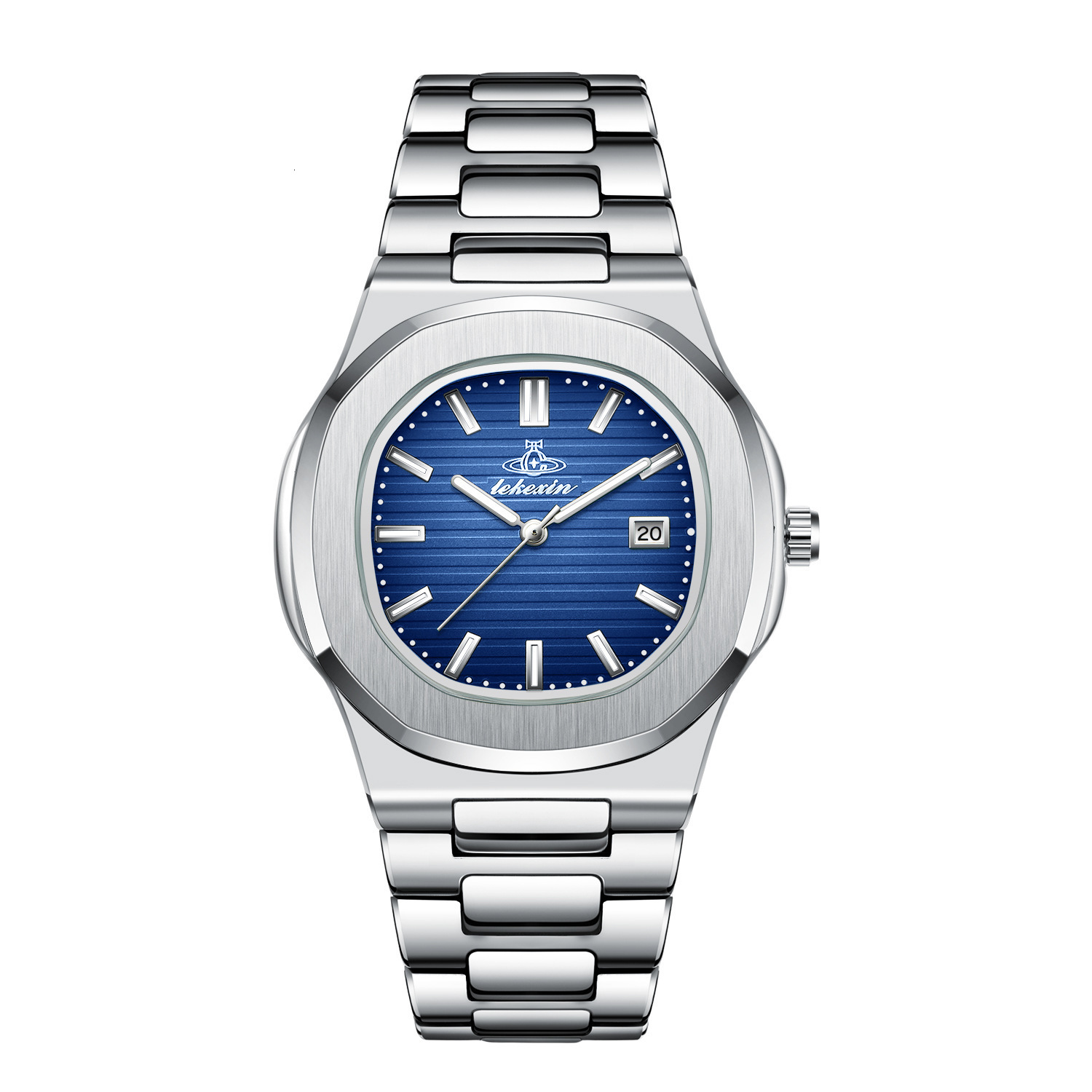 POEDAGAR Fashion Square Men Clock Waterproof Luminous Date Week Man Wristwatch High Quality Stainless Steel Quartz Mens Watches 250320