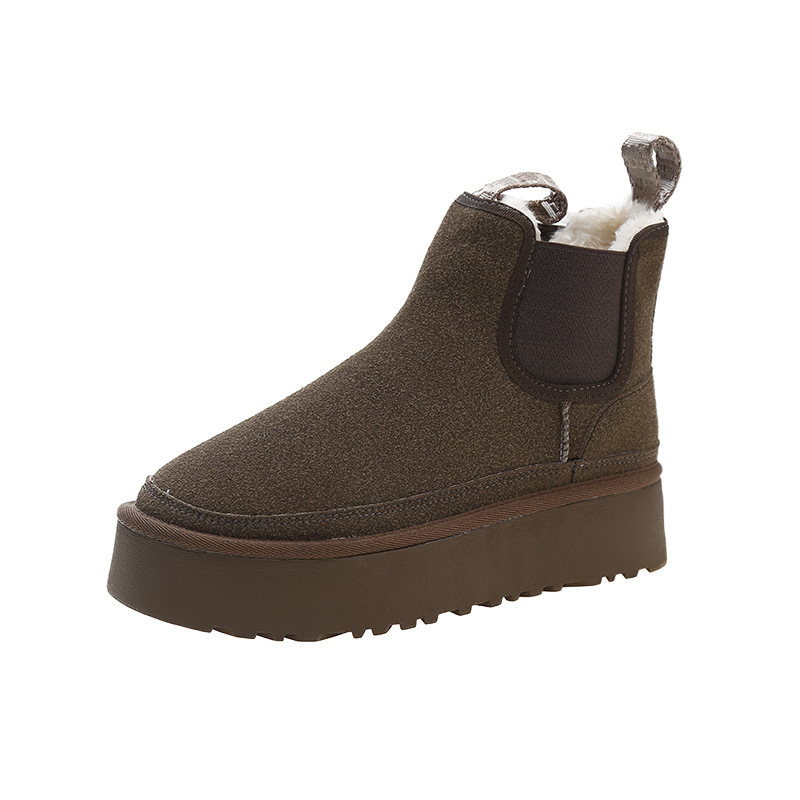 Free shipping designer Maintain temperature Thick soled microfiber leather snow boots for women fashionable cotton shoes with thick velvet womens cold