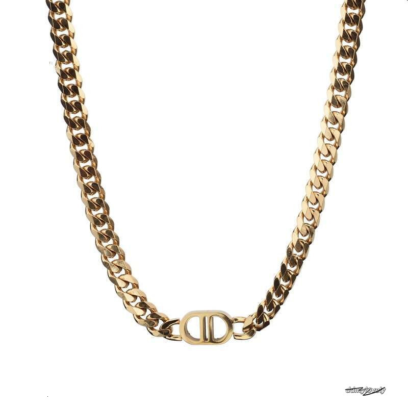 Stainless Jewelry Titanium Steel Double D Clavicle Chain Gold Necklace Unisex Couple Niche Bracelet Bangle ddmylovely ddmylovely ddmylovely
