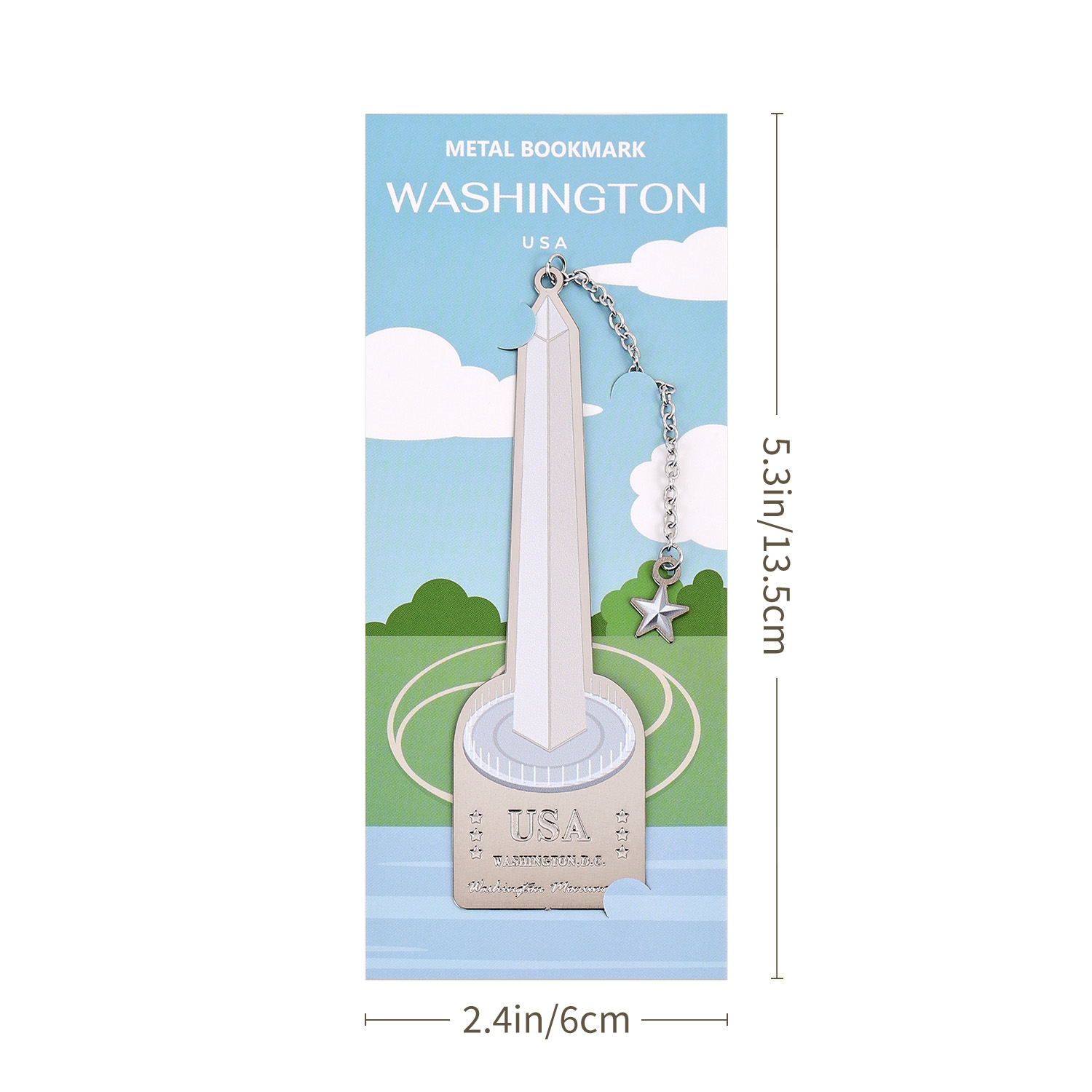 Six Designs of American Inspired Series Metal Bookmark Collection