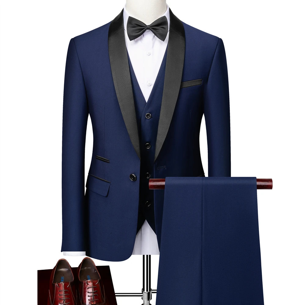 Mens Suits 23pcs Mens Business Suit Notch Lapel Blazer Formal Wedding Groom Pants Tux Vest Tuxedos BlazervestPants 250908