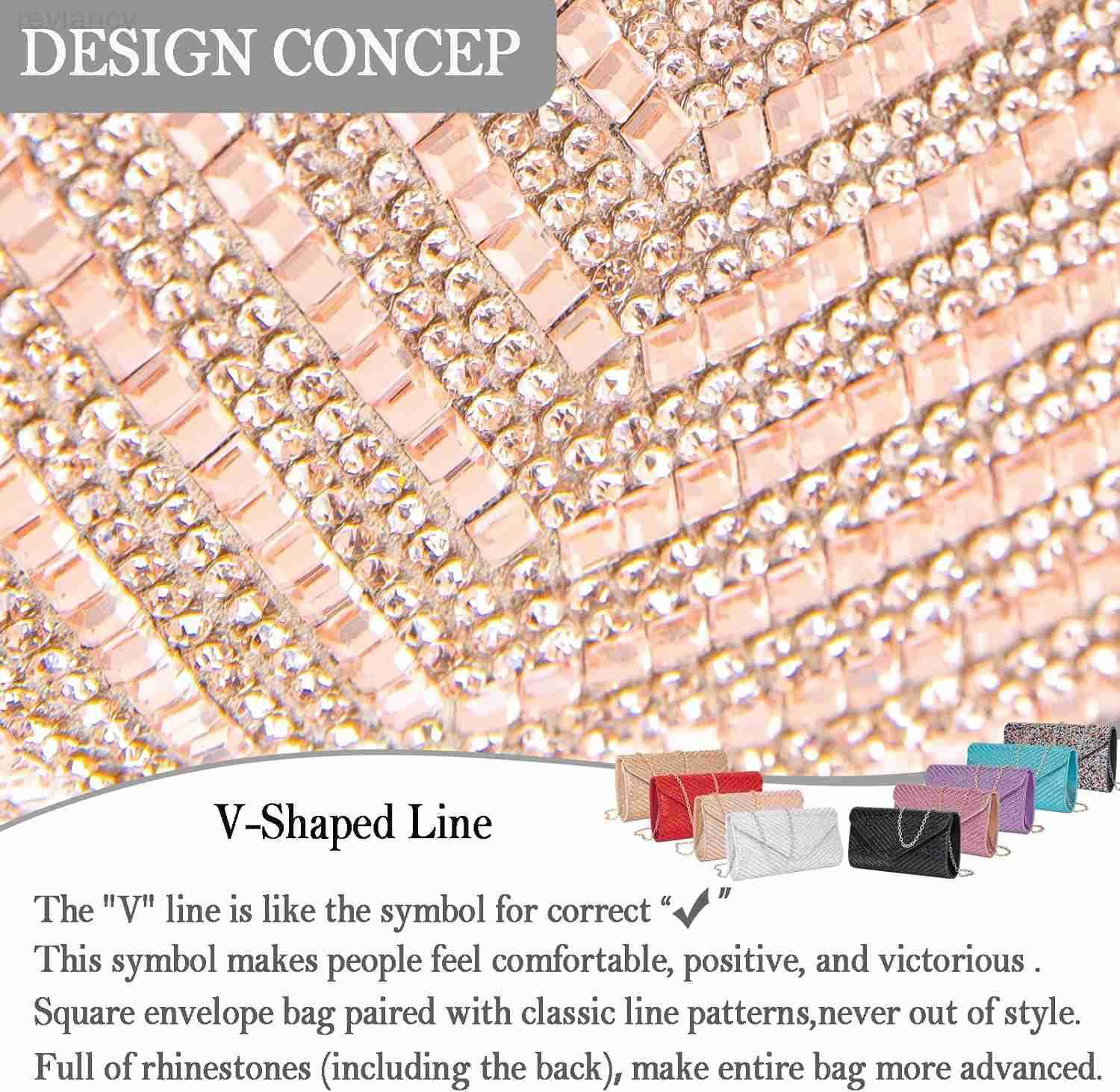 Womens Evening Handbags Envelope Clutch Purses Ladies Crossbody Bags Rhinestone Wedding Bag Shoulder Bag for WomenW250908