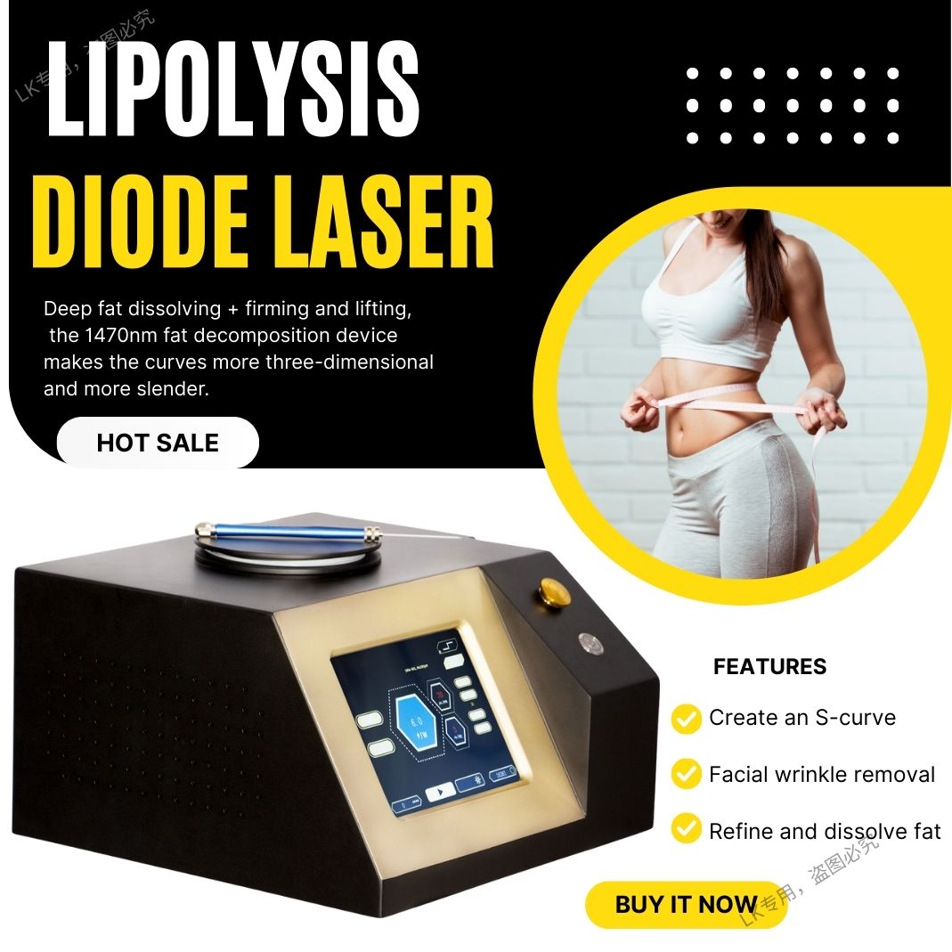 Portable 1470nm Diode Laser Slimming Lipolysis Machine For Beauty Spa Fat Melting Body Contouring Stubborn Fat Reduction Facial Firming