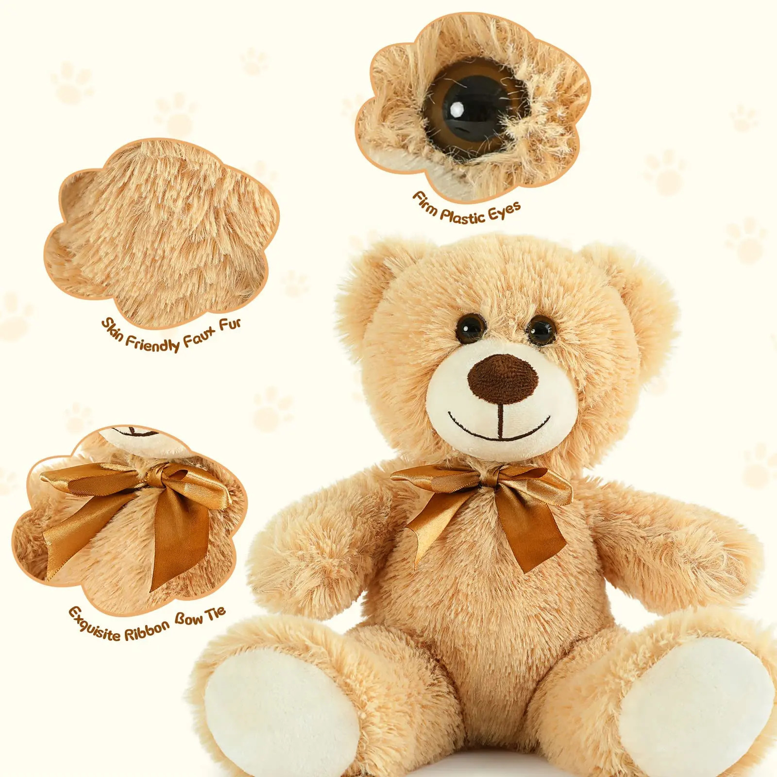 26cm Cute Colorful Bow Tie Bear Doll Plush Toy Hug Bear Doll Stuffed Animals Children Birthday Gift Pillow Teddy bear Home Decor250908