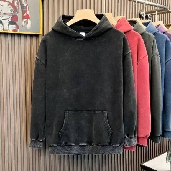 2025 New G Pure Cotton Hooded Sportswear American Retro Solid Color design Trendy Loose Hooded Sportswear Men's S Couple Jacket Autumn/Winter New