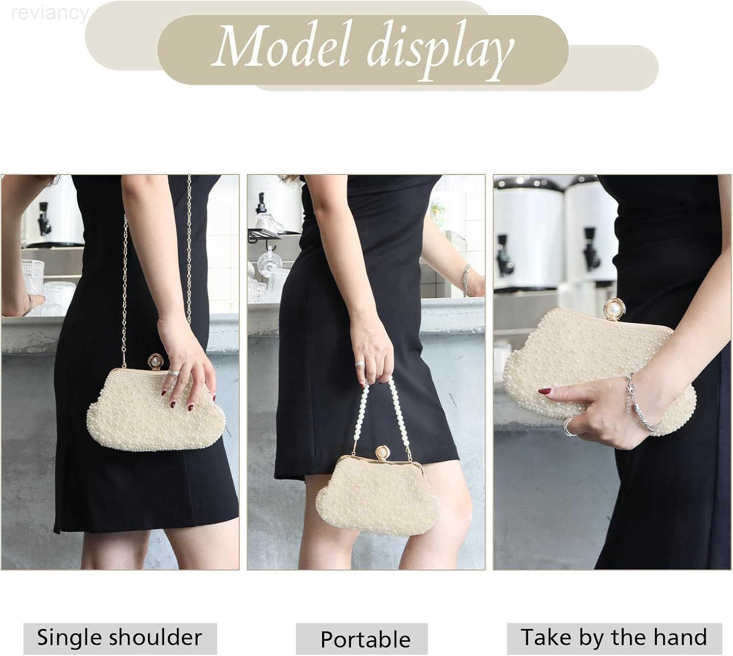 Women Pearl Evening Handbags Noble Crystal Beaded Clutch Purse for Wedding Bridal Parites PromW250908