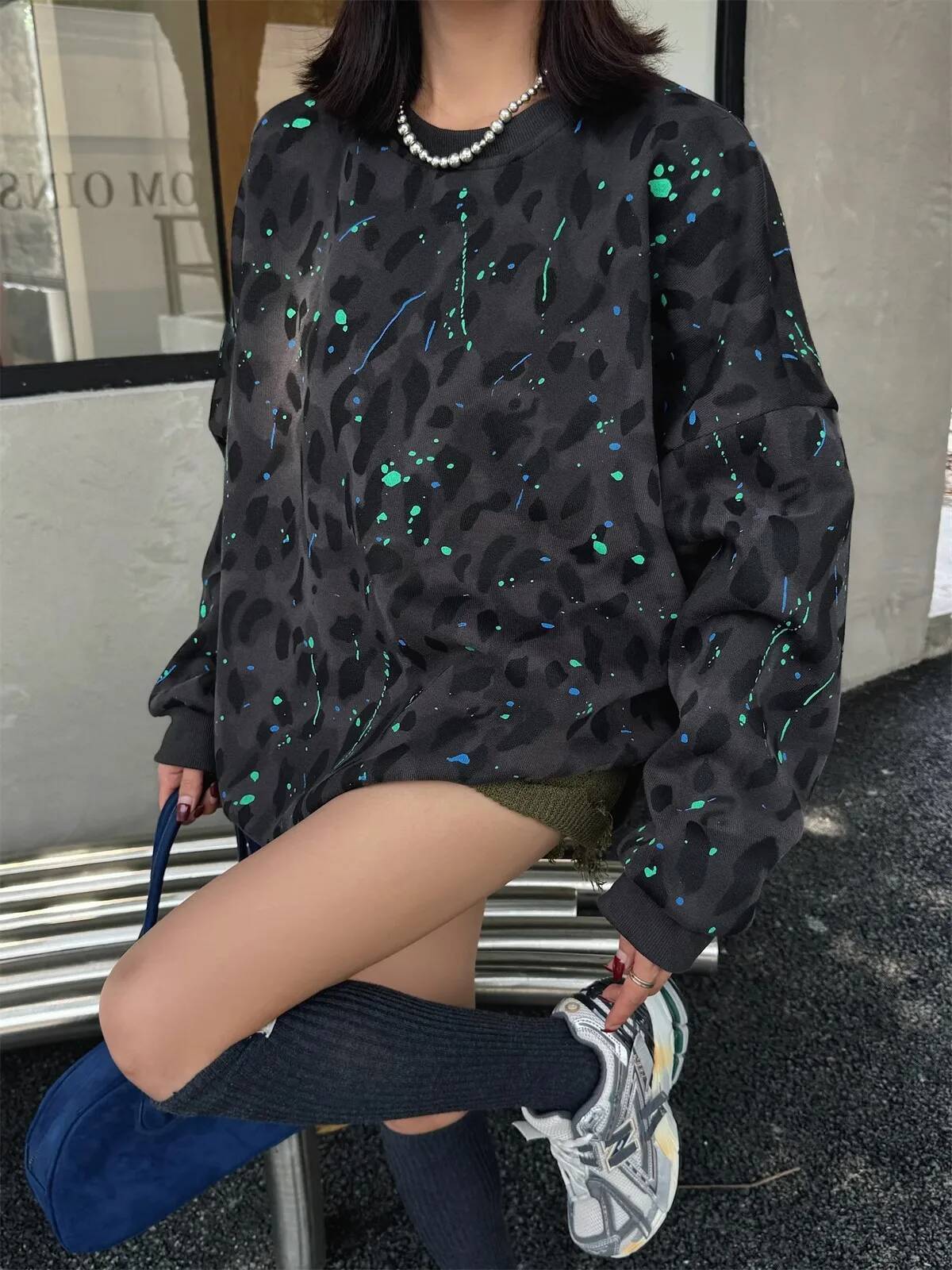 design 2025 leopard print street personality plus size sportswear YK French fashion warm pullover autumn and winter new trend designer clothing