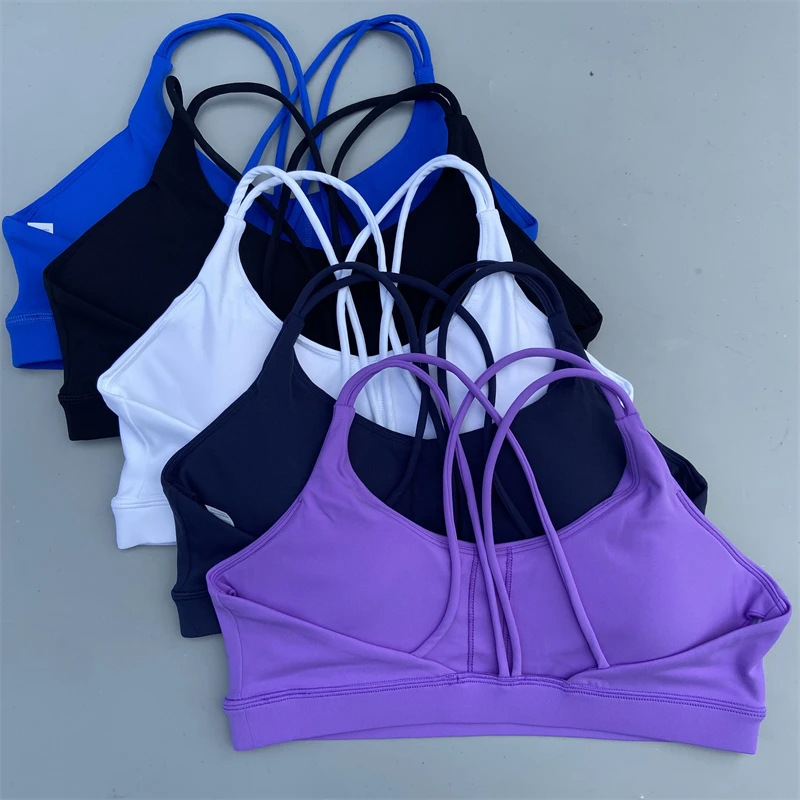 Women Solid Color Nude Fitness Bra Tight Running Sports Brassiere Shockproof Quick Drying Workout Gym Tops Vest Workout Clothing Underwear