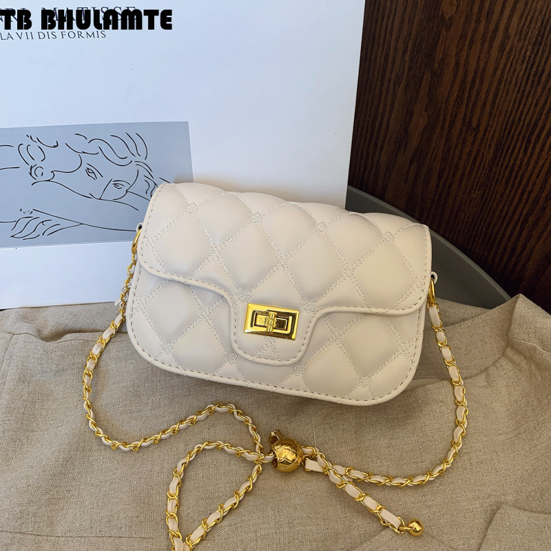 TB BHULAMTE Designer Bag Quilted Embroidery Underarm Bag For Women 2025 New Versatile Single Shoulder Crossbody Bag Luxury Bag Niche Chain Small Squar