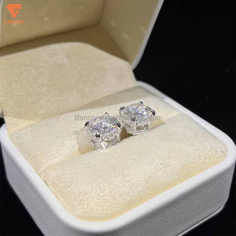 10mm VVS Moissanite Diamond Earring for Women 925 Sterling Silver Fashion Stud Earrings Wholesale Bulk Wedding Earrings
