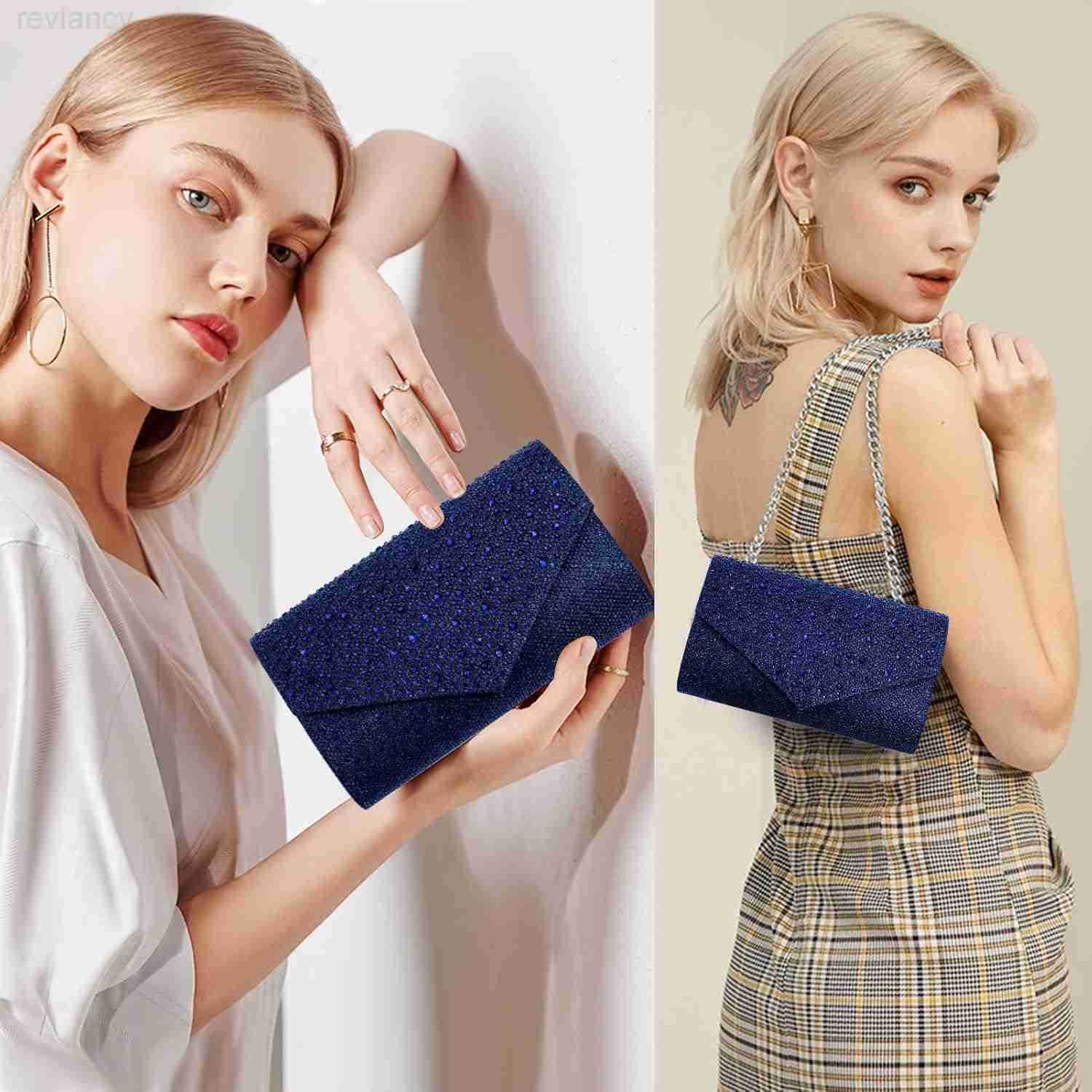 Women Evening Bag Clutch Rhinestone Envelope Party Handbag Bridal Prom PurseW250908