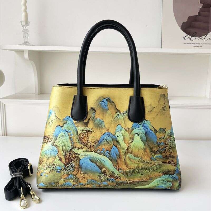 Capacity Shoulder Crossbody Handbag Cheongsam Fashion Women's Vintage Classical Large Bag