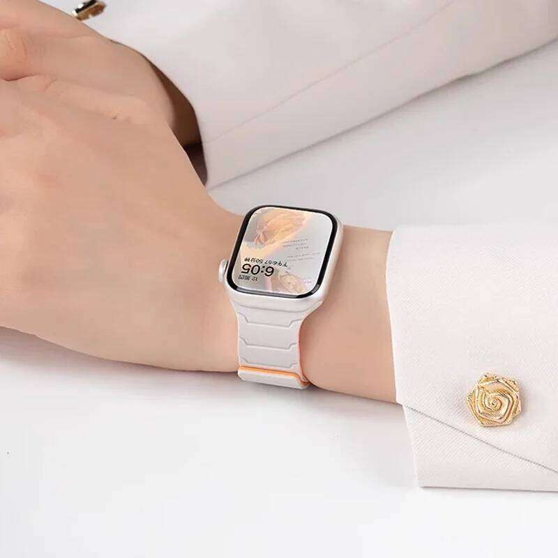 Magnetic Strap for Apple Watch No-Clasp Design, Soft Silicone Band Compatible with Ultra 2/49mm, Series 10/9/8/7/6/SE/5 & 44/45/46mm Models