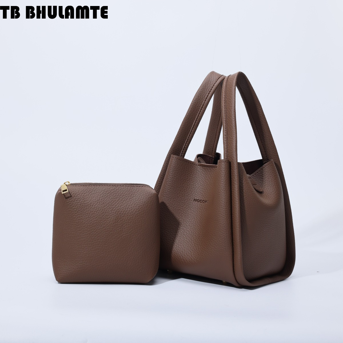 TB BHULAMTE Designer Bag Large Lychee Pattern Bucket Bag 2025 Luxury Bag Women's Bag Stylish Niche Handbag Basket Bag Mother-daughter Two-piece S