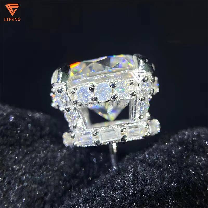 10mm VVS Moissanite Diamond Earring for Women 925 Sterling Silver Fashion Stud Earrings Wholesale Bulk Wedding Earrings