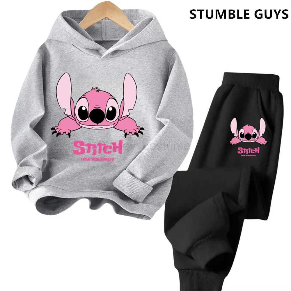 Disney Children Hoodies Stitch Kawaii Fashion Pullover Sweatshirt Anime Trucksuit Manga Cartoons Girls Boy Kids Autumn Casual Clothes H2509081