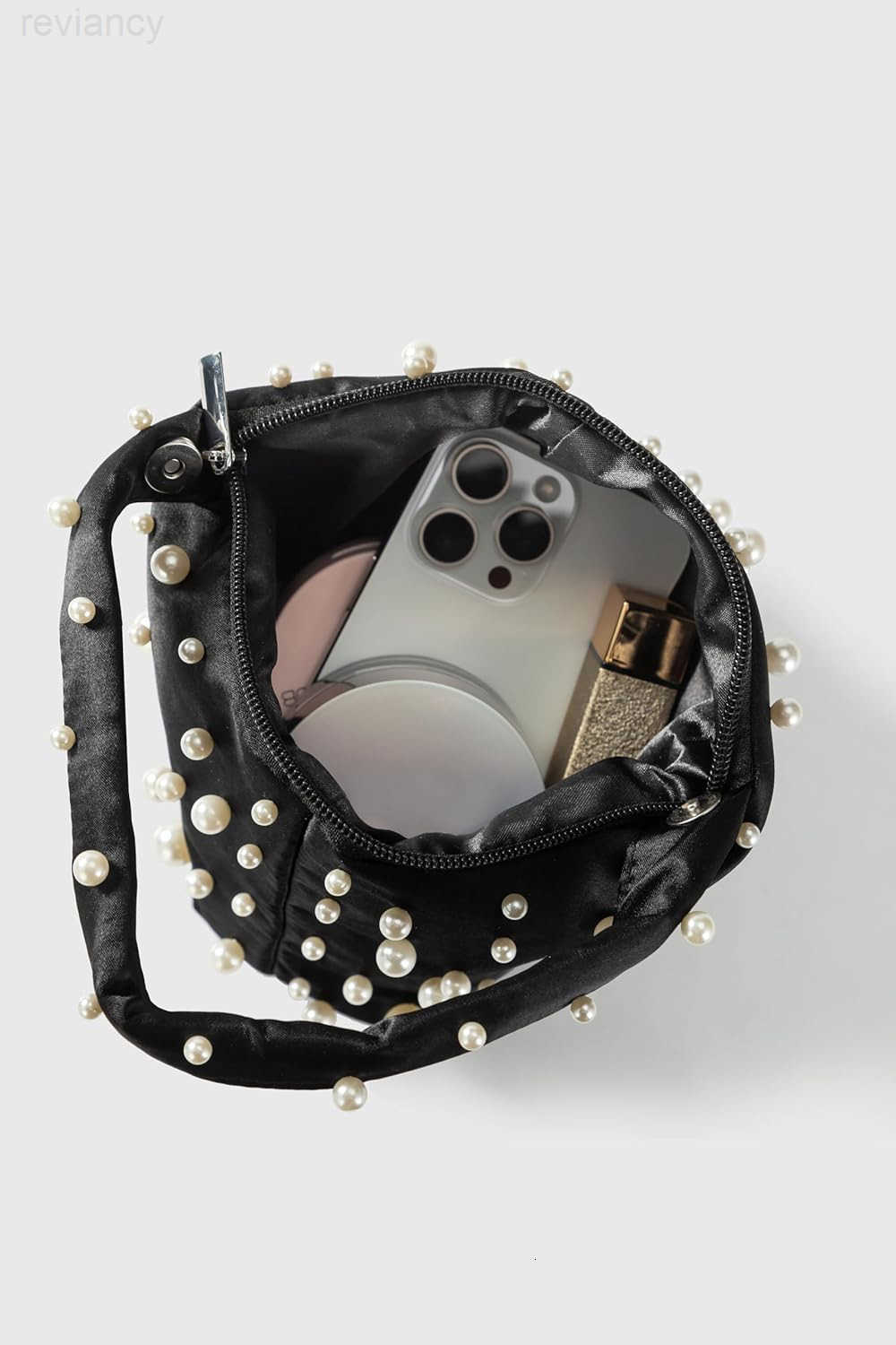 Clutch Purses for Women Satin Evening Bag Triangle Purse Pearl Handbag for Wedding Prom PartyW250908