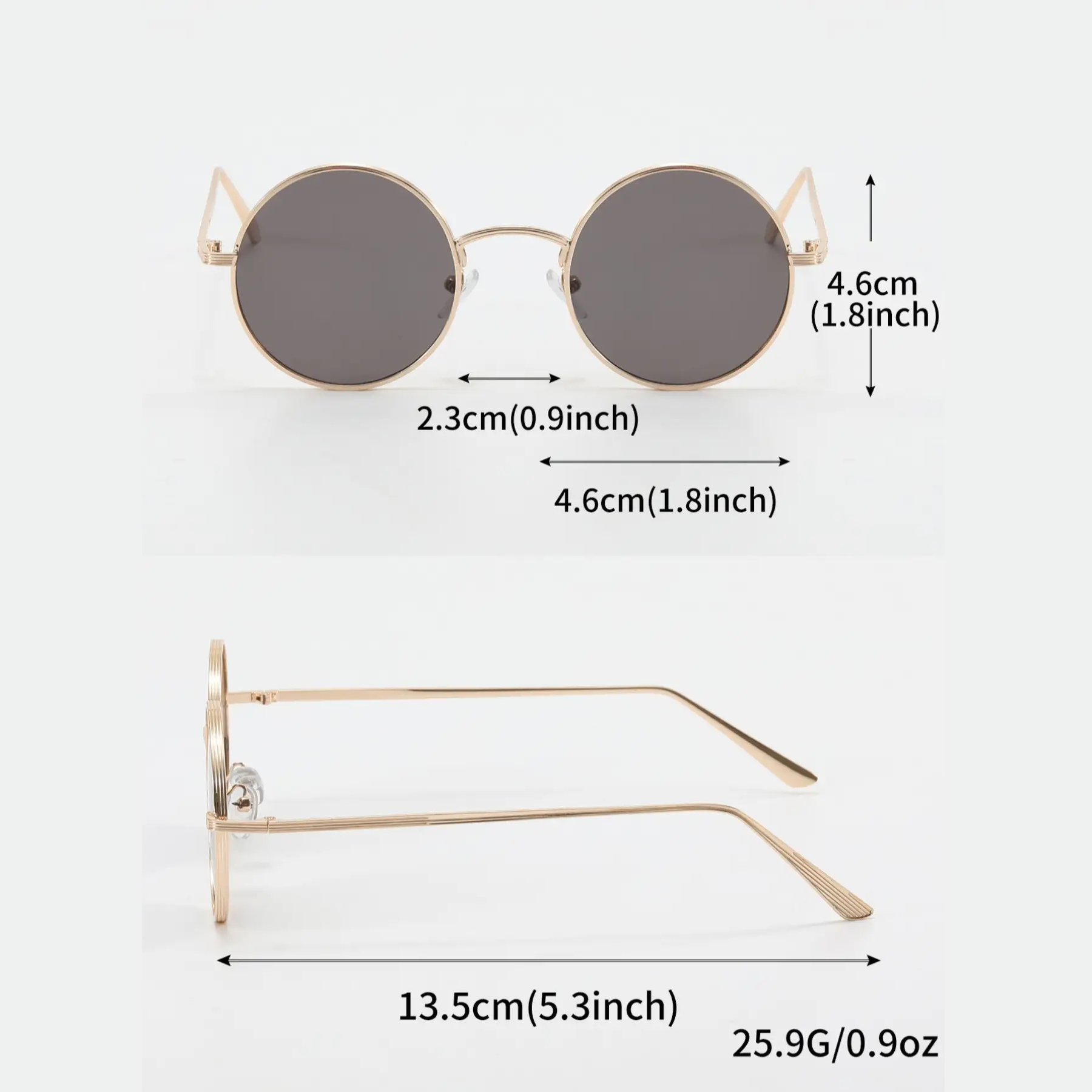 Multi-coloured retro round frame punk fashion men's sunglasses metal full frame fashion large frame metal sunglasses for travelling high-quality