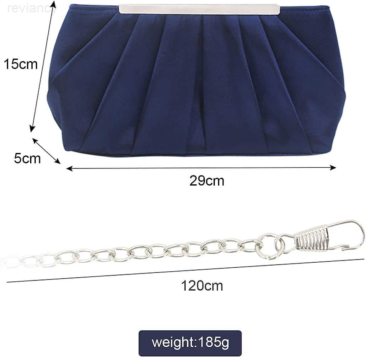 Womens Satin Evening Clutch Bag Elegant Pleated Formal Handbag Simple Classic Purse for WomenW250908