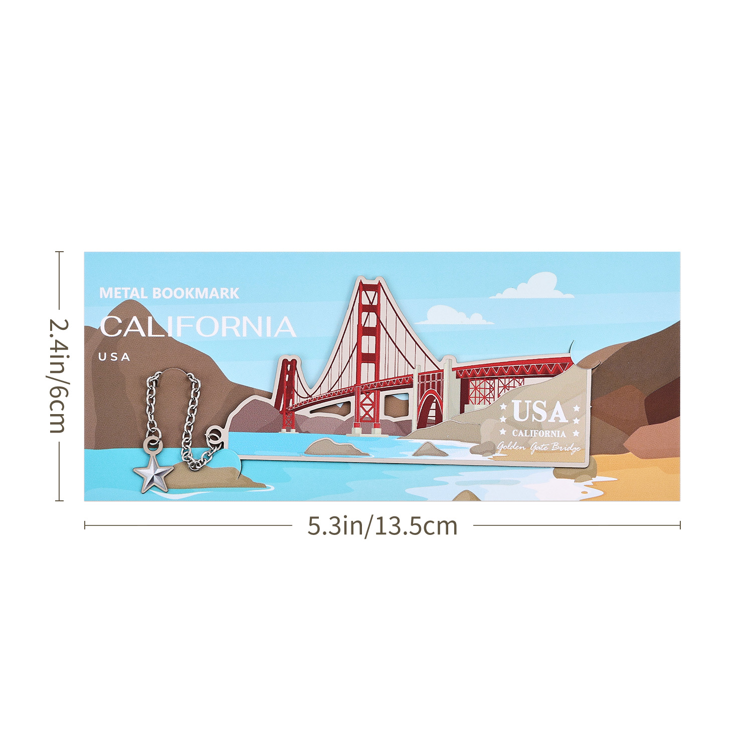 Six Designs of American Inspired Series Metal Bookmark Collection