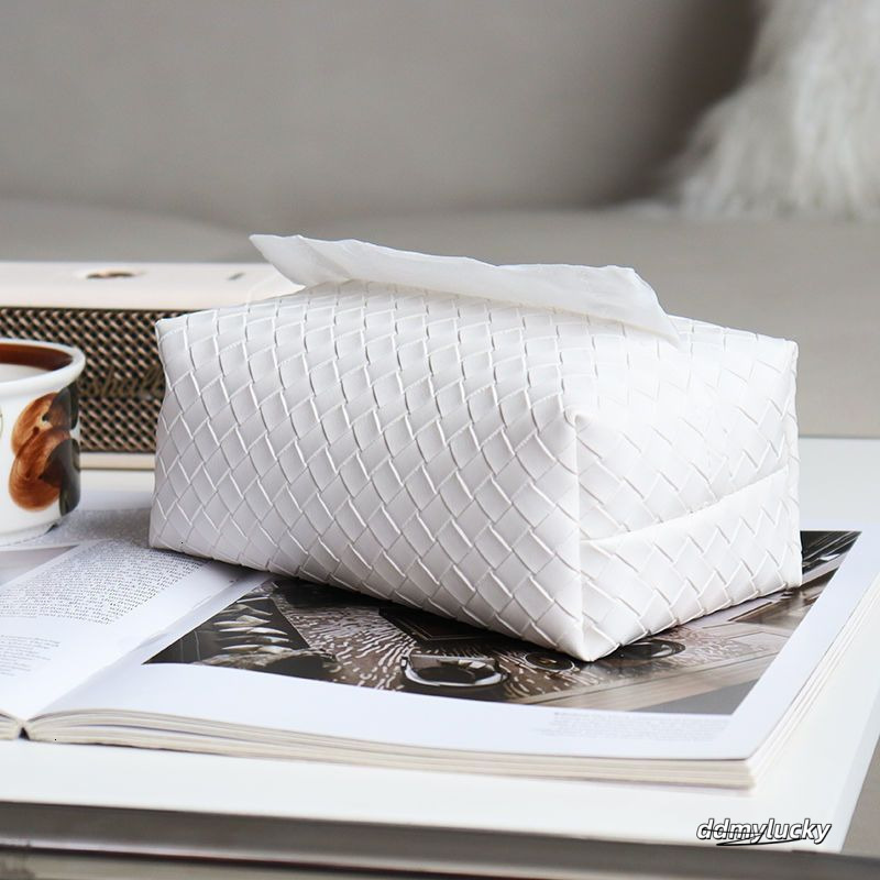 Woven Tissue Box Living Room Light Y Highend Leather Home Coffee Table Napkin Storage 250710