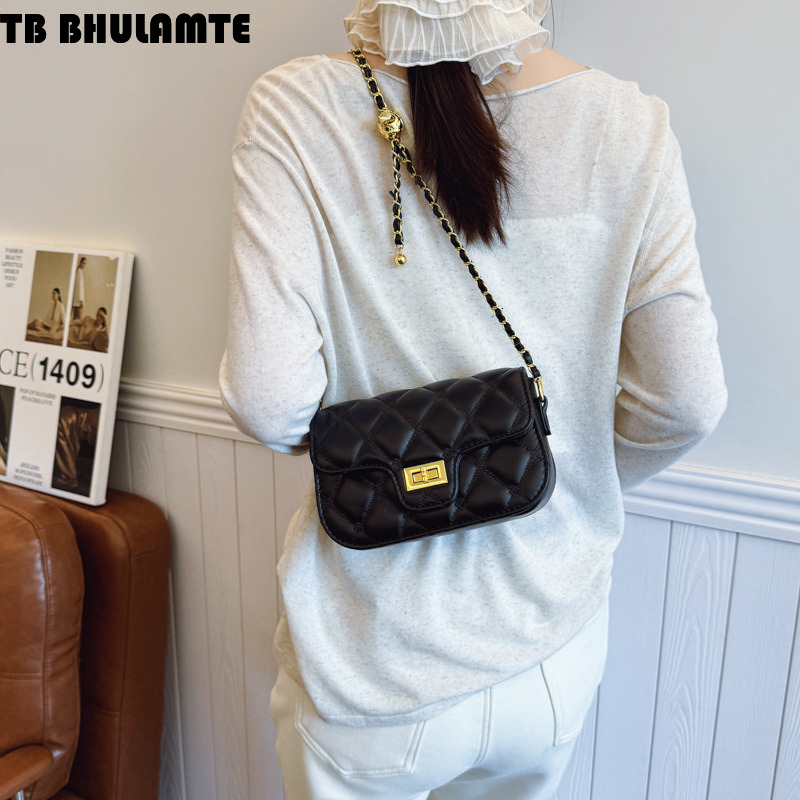TB BHULAMTE Designer Bag Quilted Embroidery Underarm Bag For Women 2025 New Versatile Single Shoulder Crossbody Bag Luxury Bag Niche Chain Small Squar