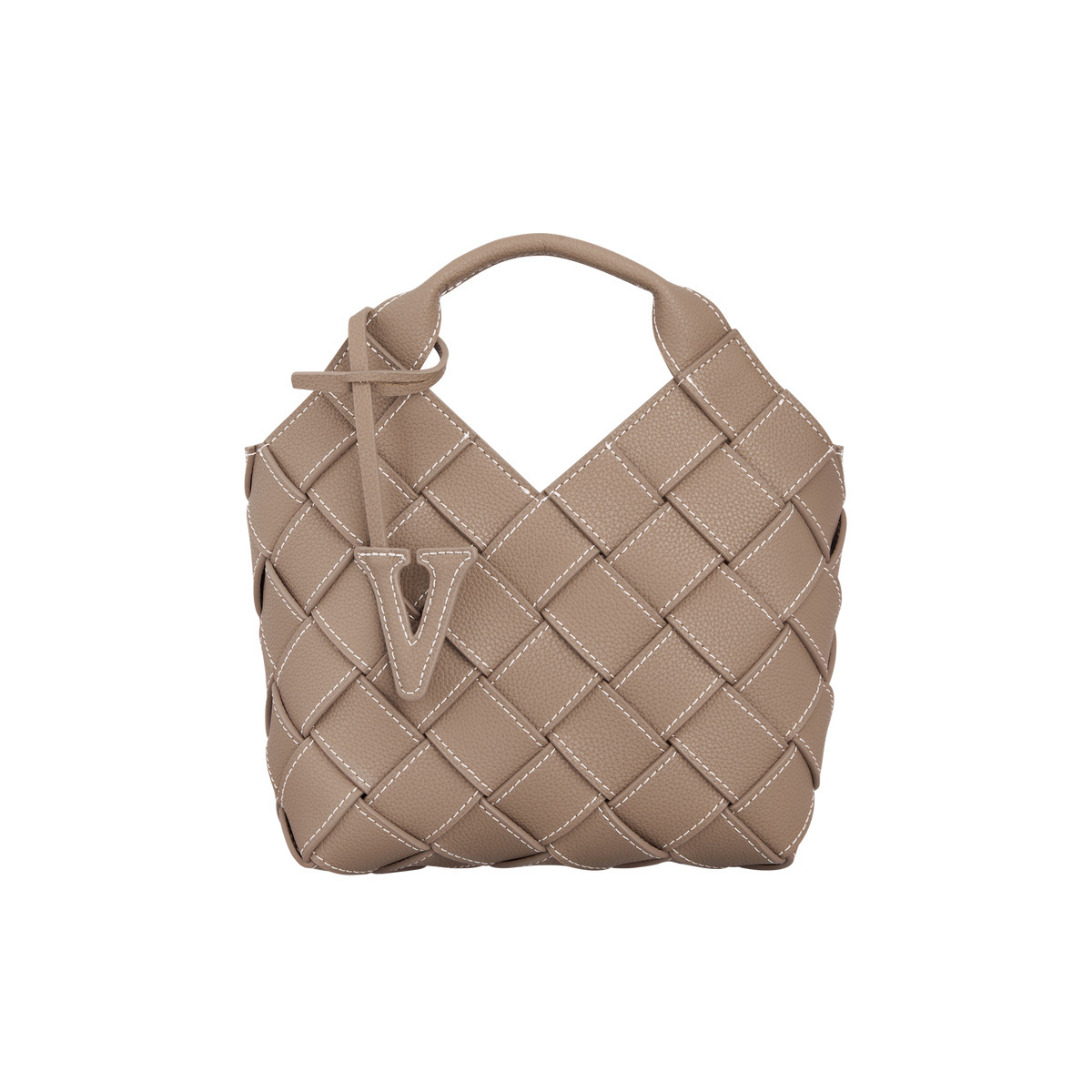 VERAFIED woven bag genuine leather single-shoulder crossbody bag new style Maillard cowhide handbag