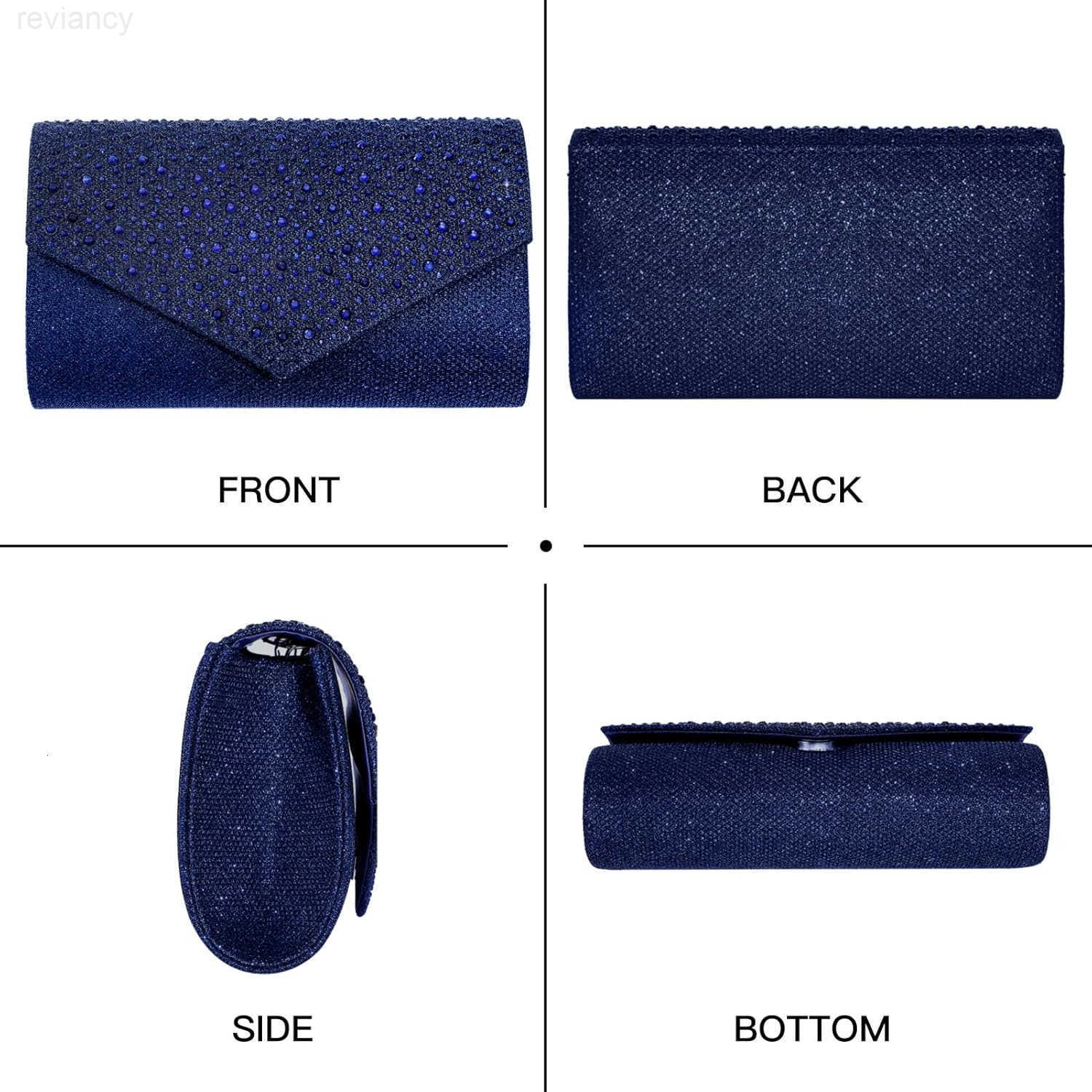 Women Evening Bag Clutch Rhinestone Envelope Party Handbag Bridal Prom PurseW250908