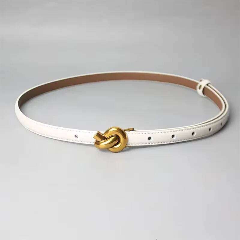 Belts Designer Genuine Leather For Women Black Thin Women's Belts Female Knot Buckle small Corset Waistband Jeans Belt