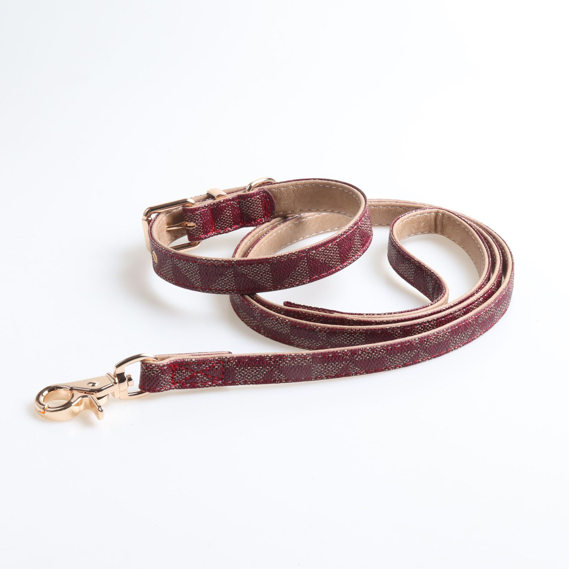 Designer Dog Collars Harness and Leashes Set Soft Adjustable Printed Classic Pet Collar Leash Sets for Small Dogs Chihuahua Fashion