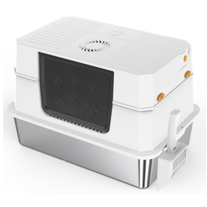 Stainless Steel Cat Litter Box - Oversized Pet Toilet with Activated Carbon Pack & Shovel - JY-W