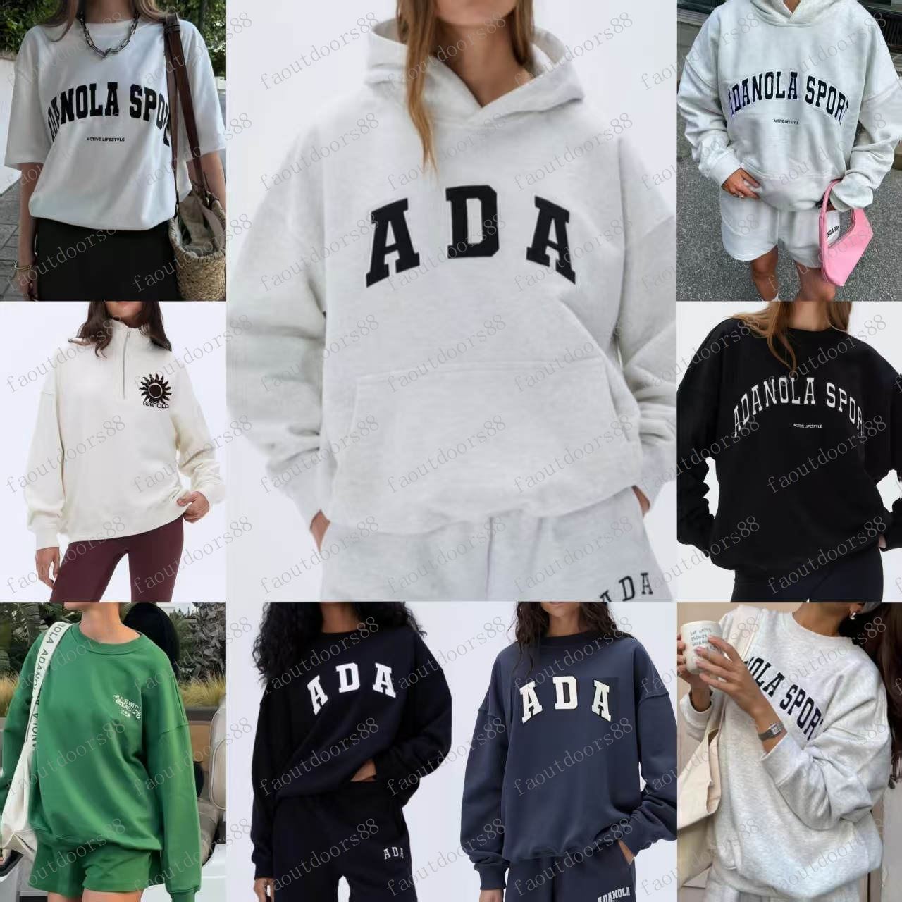 Adanola hoodie Loose Sport Hoodies Designer t shirt Jogger women clothes lady Embroidered sweaters letter printed Pullover Jumpers sweatshirt