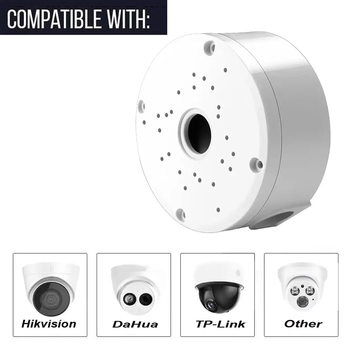 Waterproof Junction Box for CCTV Camera Bracket Cable Deep Base Camera Mount Bracket Rounds Support Deep Base