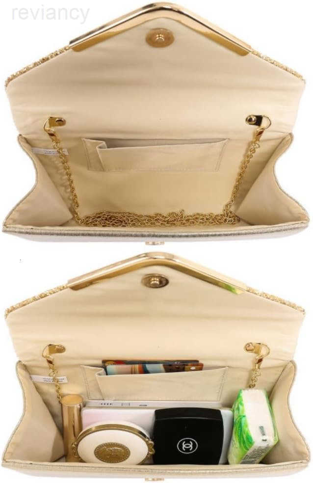 Women Evening Bags Formal Clutch Purses for Wedding Party Prom Handbags with Shoulder Strap and Glitter FlapW250907