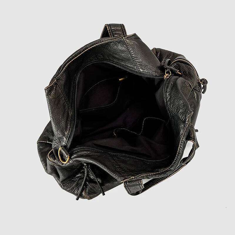 Vintage Large Capacity Women Shoulder Bags Retro Rivet Lady Handbags Soft Pu Leather Crossbody Trend Big Toffice Bag