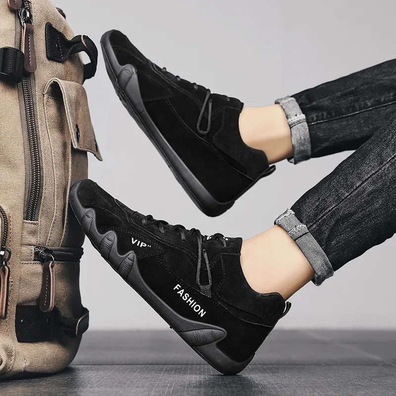 Ankle Boots For Men Spring Man Casual Sneakers Non Slip Khaki Work Mens Shoe Short Loafers Lace Up Zapatillas Hombre 250908