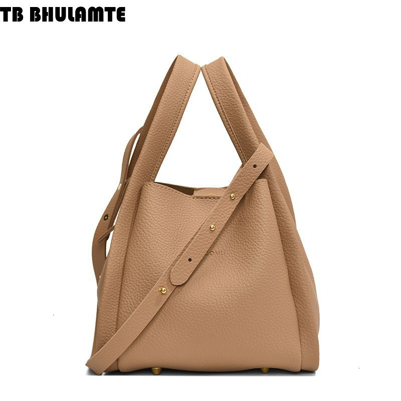 TB BHULAMTE Designer Bag Large Lychee Pattern Bucket Bag 2025 Luxury Bag Women's Bag Stylish Niche Handbag Basket Bag Mother-daughter Two-piece S