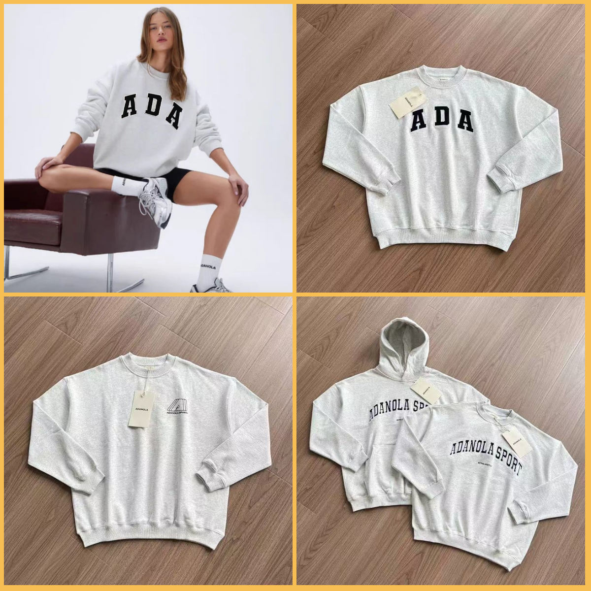 designer Adanola hoodie Relaxed fit Sport Laidback with Drawstring street Jogger women clothes Sportswears Round neck letter printed long sleeved sweatshirt
