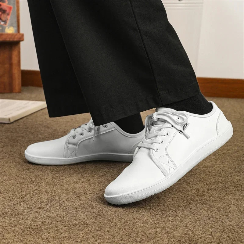 SNORW Minimalist Shoes Unisex Wide Toe Barefoot Zero Drop Casual Leather Fashion Sneakers Tenis Masculino 250908