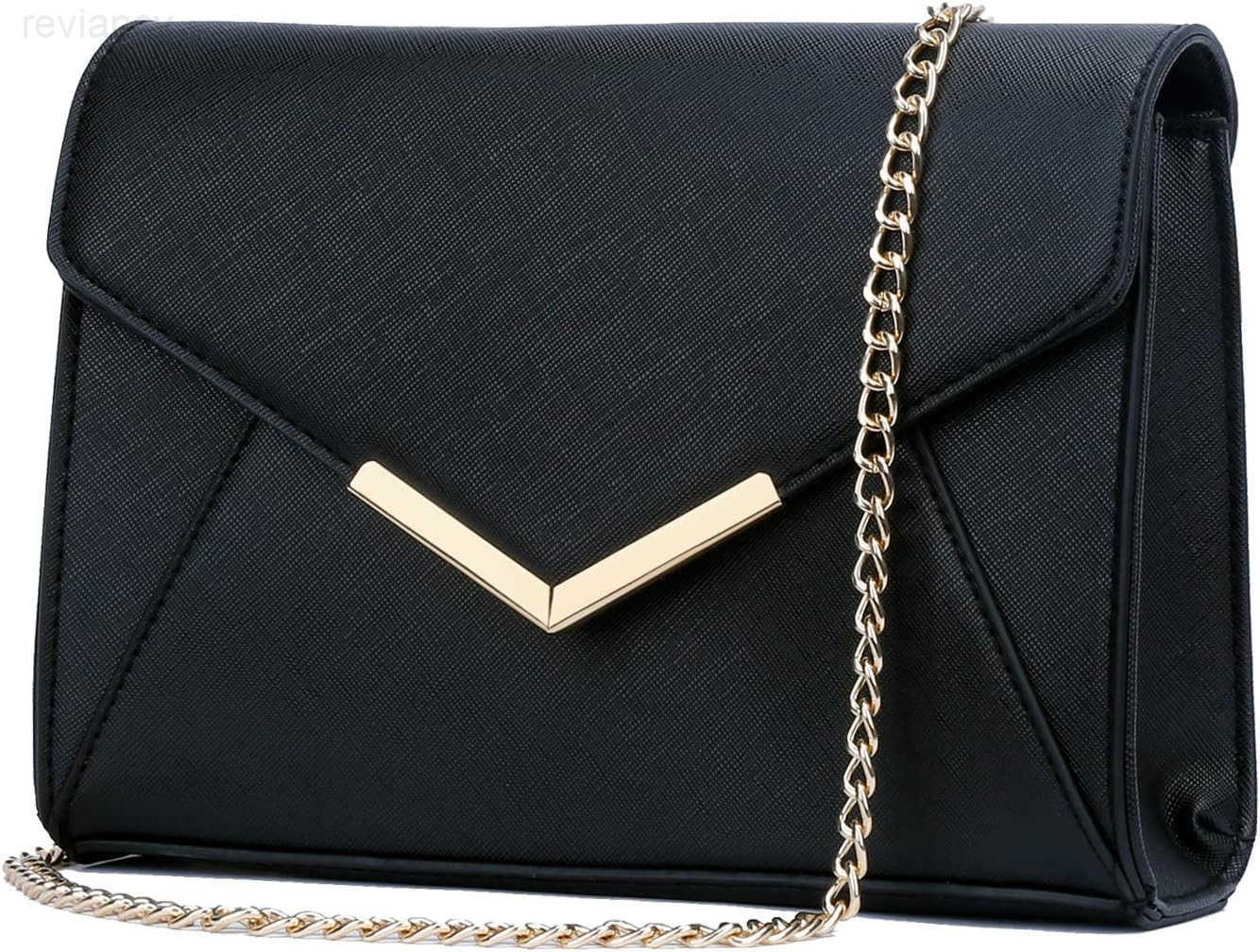 Women Elegant Faux Leather Evening Envelope Clutch Purse Foldover Bags for Party Wedding PromW250908