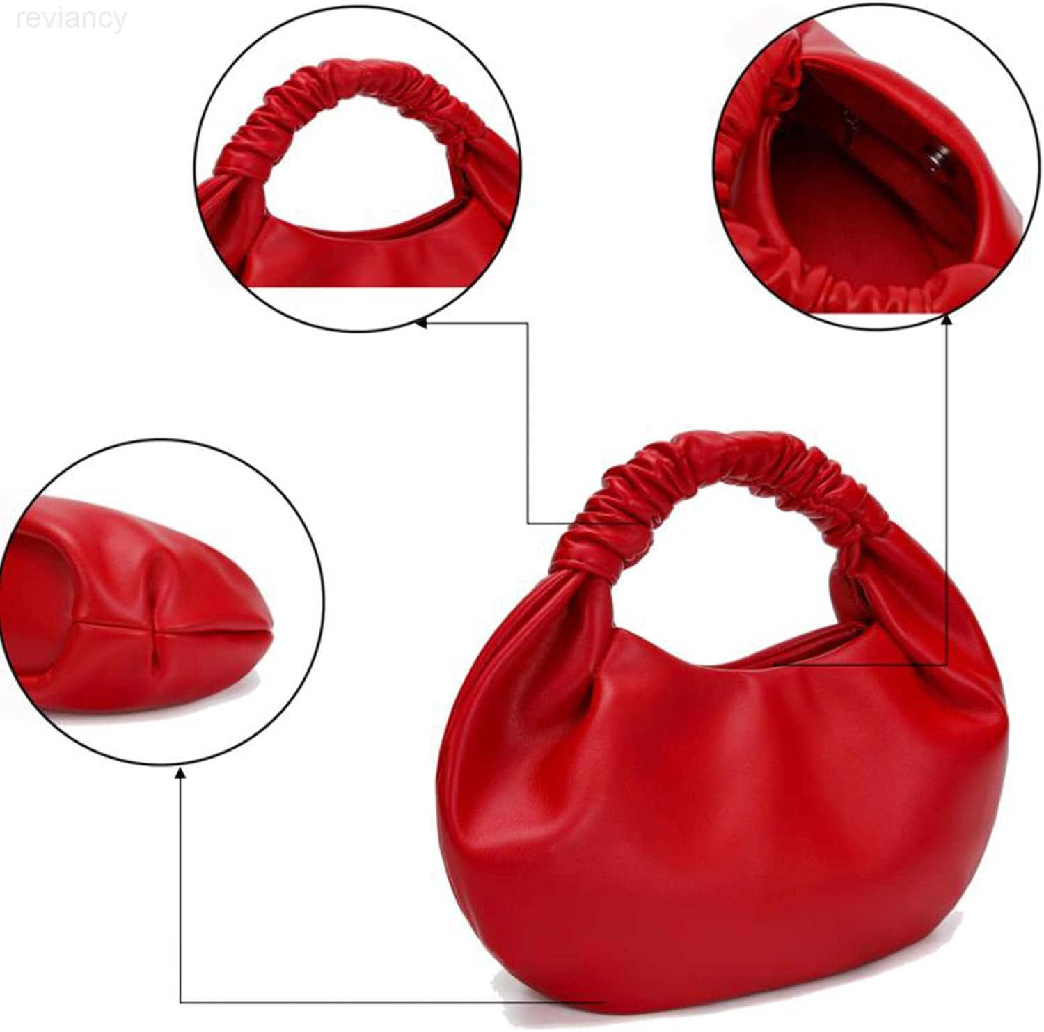Mini Hobo Tote Bags for Women Soft Leather Clutch Purses for Women CloudShaped Top Handle BagsW250908