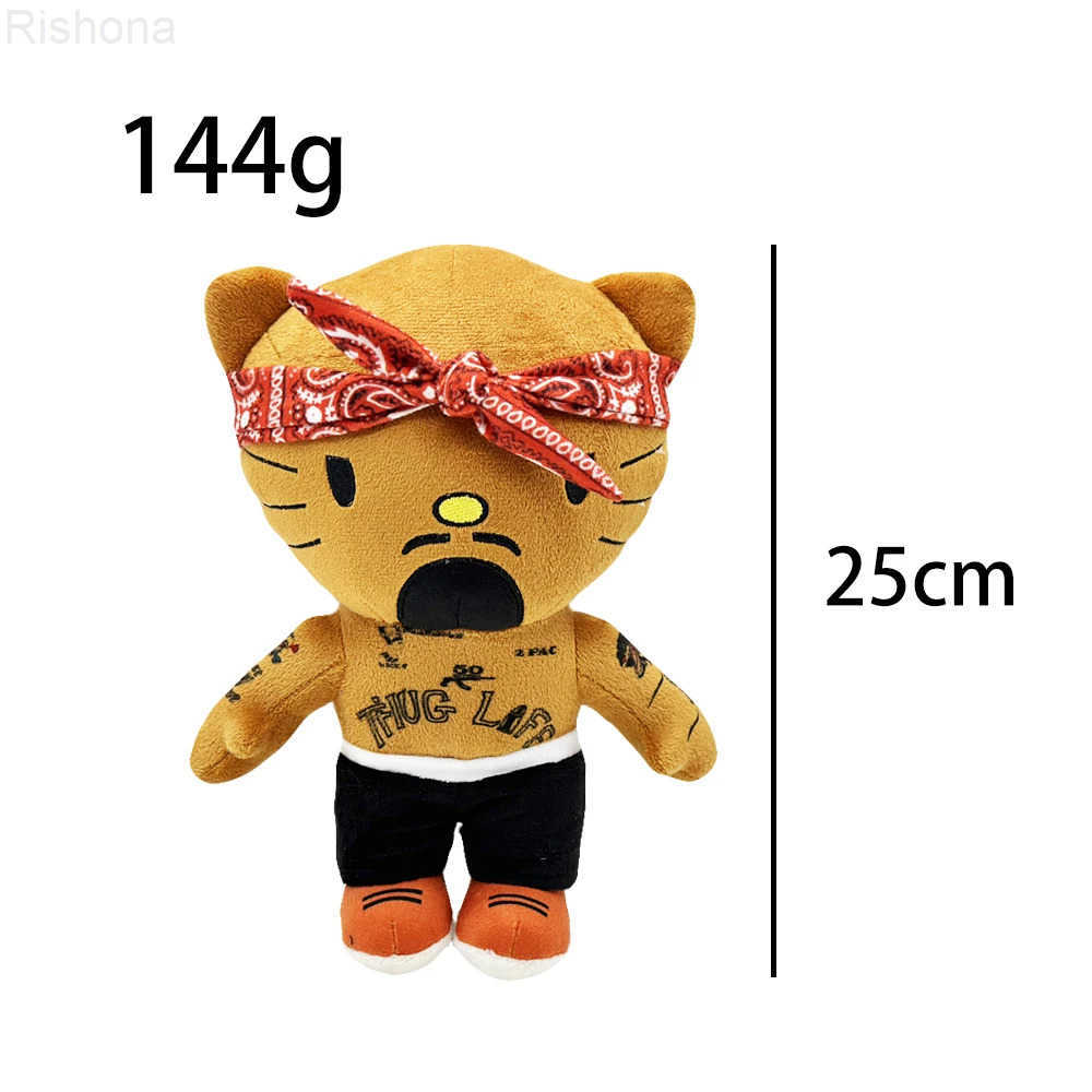 Sanrio New 25cm Hello Kitty Tupac Plush Doll Figure Stuffed Toys Cute Boys Girls Fans Collect Gifts H251108