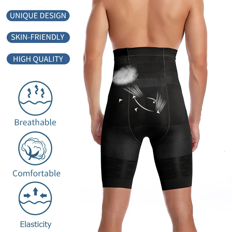 Men Tummy Control Shorts High Waist Slimming Shapewear Abdomen Belly Flat Body Shaper Leg Underwear Compression Briefs Boxer 3XL 250908