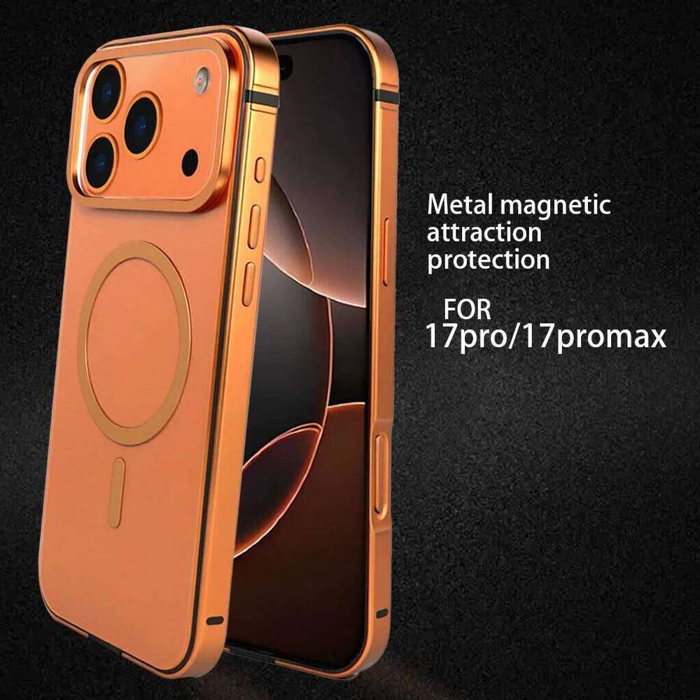 High End Magnetic Original Color Backplate Phone Case, For IPhone Pro 17 Promax Metal Frame Anti Drop Protection Hard Case