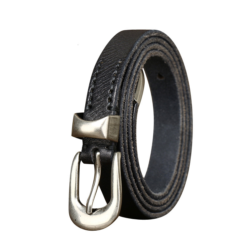 18cm Genuine Leather Belt for Women with Pin Buckle Korean Style Trendy and Versatile Personalized Pure Cowhide Waist Belt for Pants and Skirts