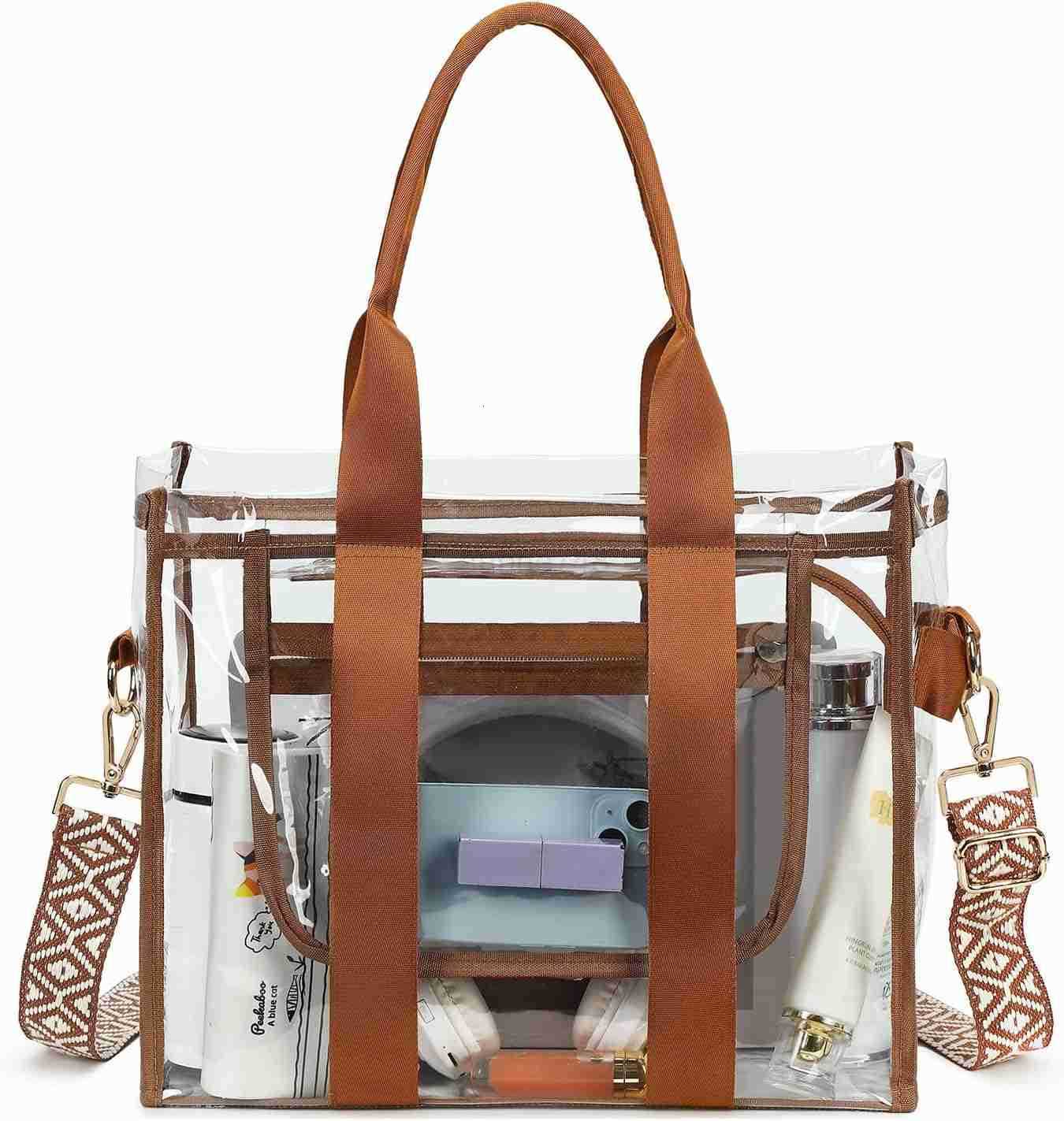 Clear Bags for Women Tote Bag Crossbody Bag Stadium Approved Clear Purse for Sports Events Concert Work BeachZ250920