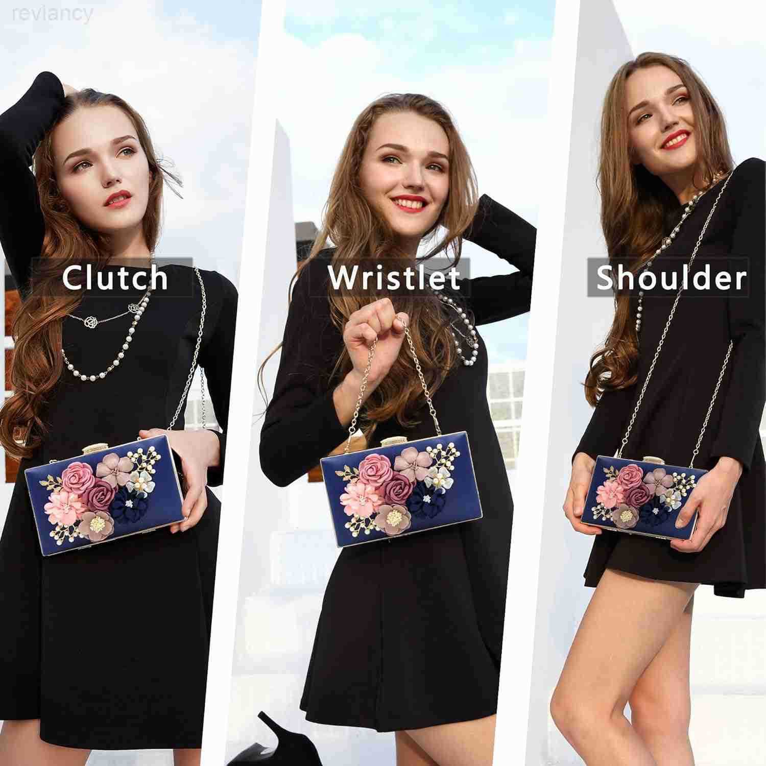 Evening Bag for Women Flower Wedding Evening Clutch Purse Bride Floral Clutch BagW250908