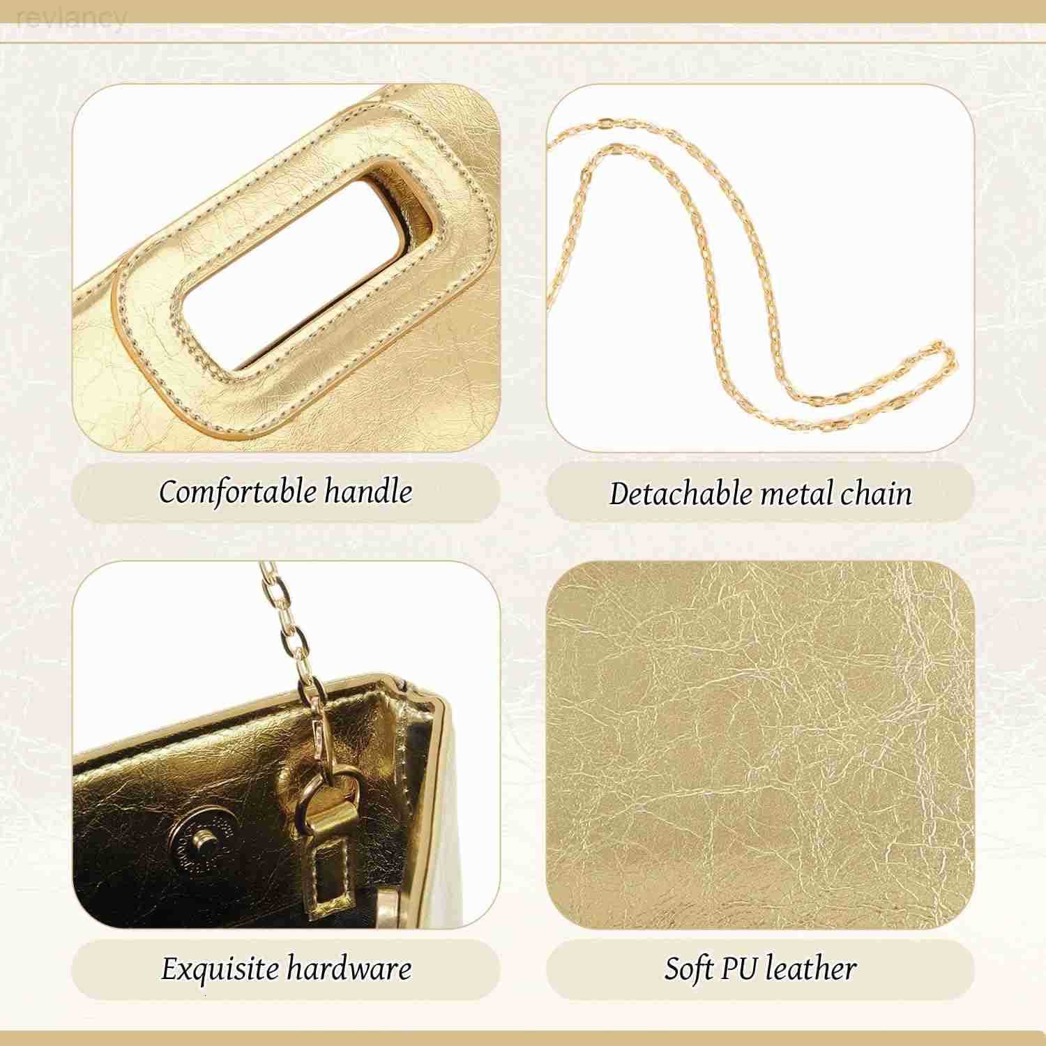 Clutch Purses for Women PU Leather Evening Clutch Bag Fashion Handbags for Wedding Cocktail Prom with ChainW250908