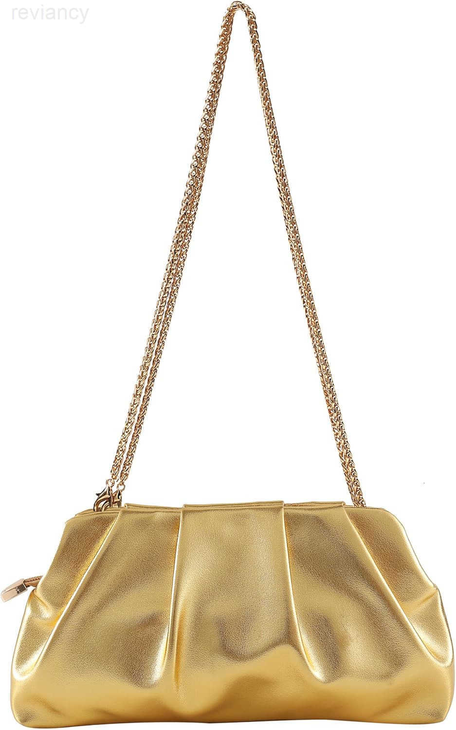 Evening Bag for Women Ruched Clutch Purse Detachable Metal Chain Crossbody BagW250908